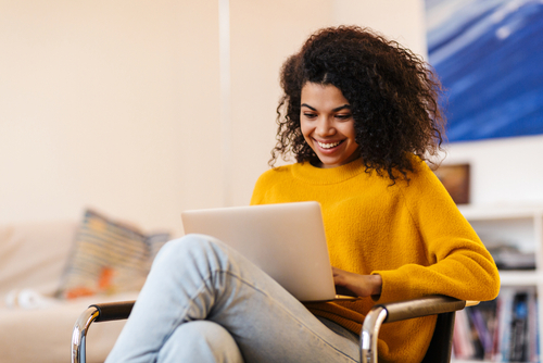 Woman working on computer